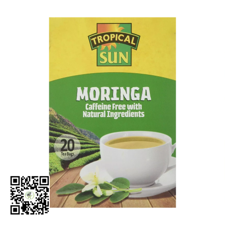 The invigorating essence of wellness with Tropical Sun Moringa Tea,...