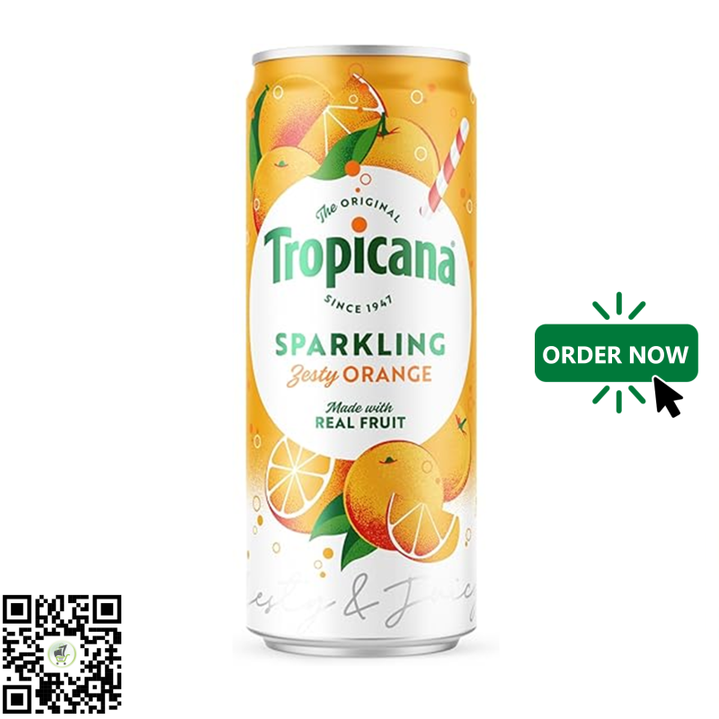 Tropicana Sparkling Zesty Orange 250ml Can