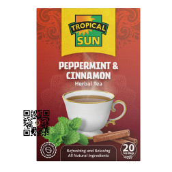 Tropical Sun Tea Peppermint & Cinnamon Herbal Tea 20 Tea Bags Tropi...