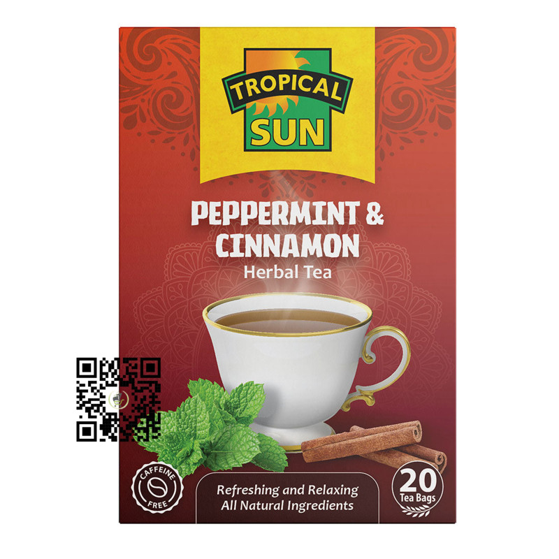 Tropical Sun Tea Peppermint & Cinnamon Herbal Tea 20 Tea Bags