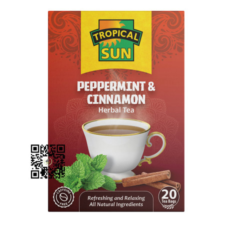 Tropical Sun Tea Peppermint & Cinnamon Herbal Tea 20 Tea Bags Tropi...