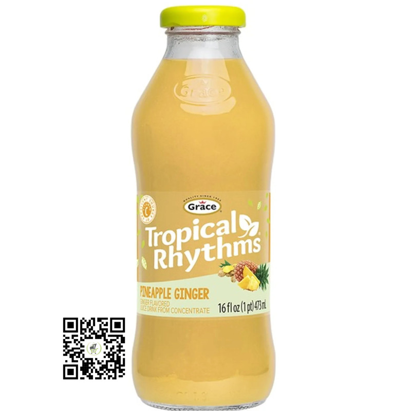 Tropical Rhythms Pineapple Ginger 475ml bottle by Grace Tropical Rhythms Pineapple Ginger 475ml bottle by Grace