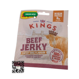 KINGS Beef Jerky Sweet BBQ Flavour 20g KINGS Beef Jerky Sweet BBQ F...