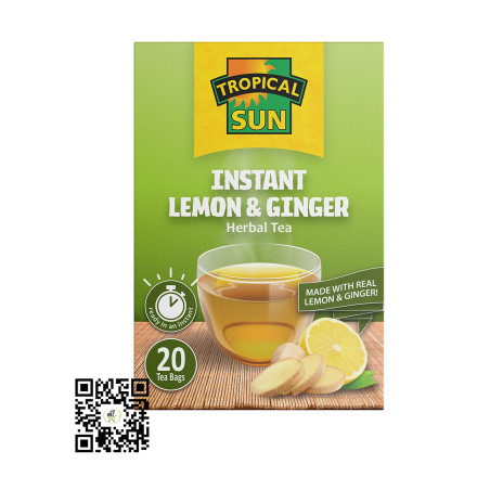 Tropical Sun Tea Instant Lemon Ginger 20 Bags