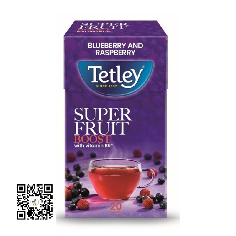 Tetley Super Fruit Boost Blueberry & Raspberry 20 teabags (UK Import) Tetley Super Fruit Boost Blueberry & Raspberry 20 teabags (UK Import)