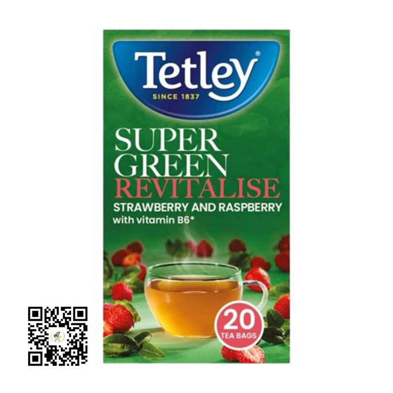 Tetley Strawberry and Raspberry Super Green Revitalise 20 bags (UK Import) Tetley Strawberry and Raspberry Super Green Revitalise 20 bags (UK Import)