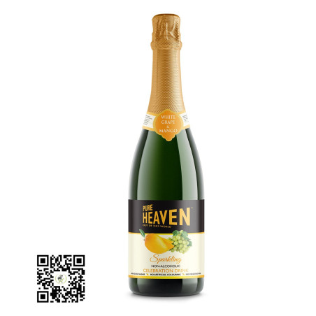 Pure Heaven White Grape & Mango Sparkling Non-Alcoholic Celebration Drink 750ml Bottle (UK Import)