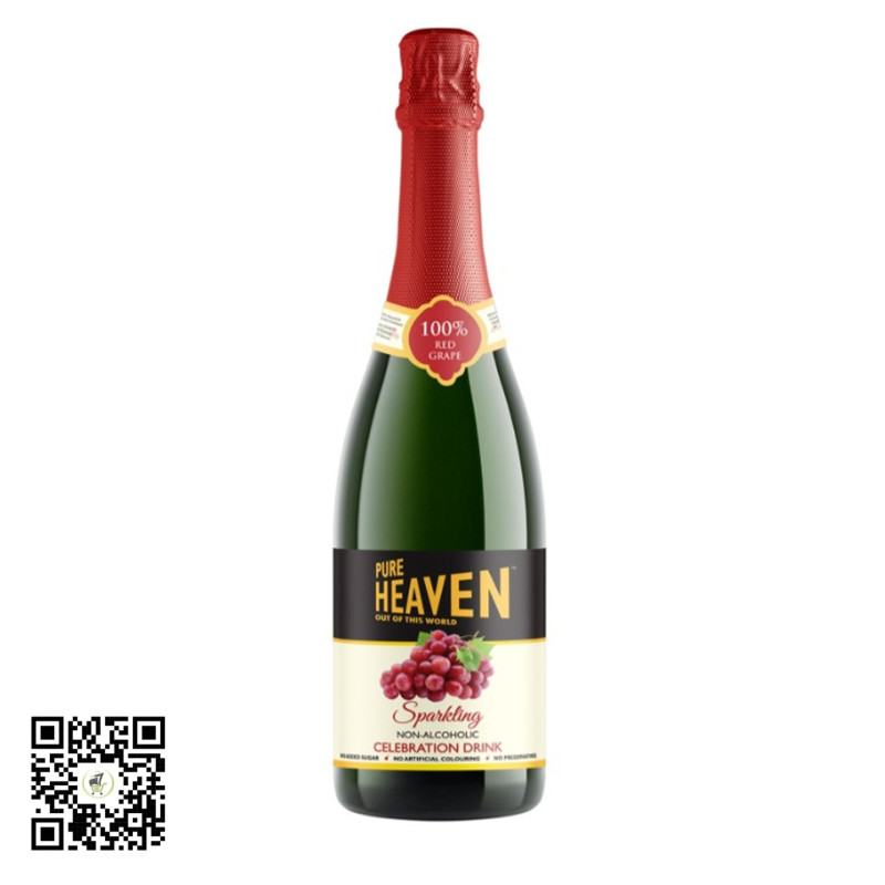 Pure Heaven 100% Red Grape Sparkling Non-Alcoholic Celebration Drink 750ml Bottle (UK Import)