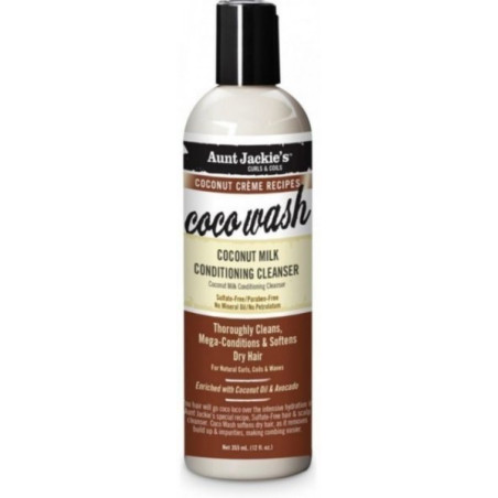 COCO WASH AUNT JACKIE'S COCONUT MILK CONDITIONING CLEANSER 12 fl. O...