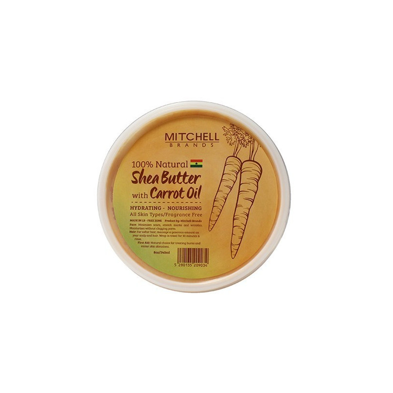 Mitchell Brands Natural Shea Butter Enhenced With Carrot Oil 8 oz