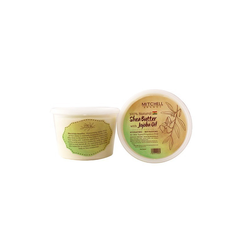 100% Natural Shea Butter Jar Enhanced With Jojoba Oil.
