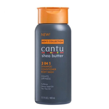 Cantu Men's 3 In 1 Shampoo, Conditioner & Body Wash, 13.5