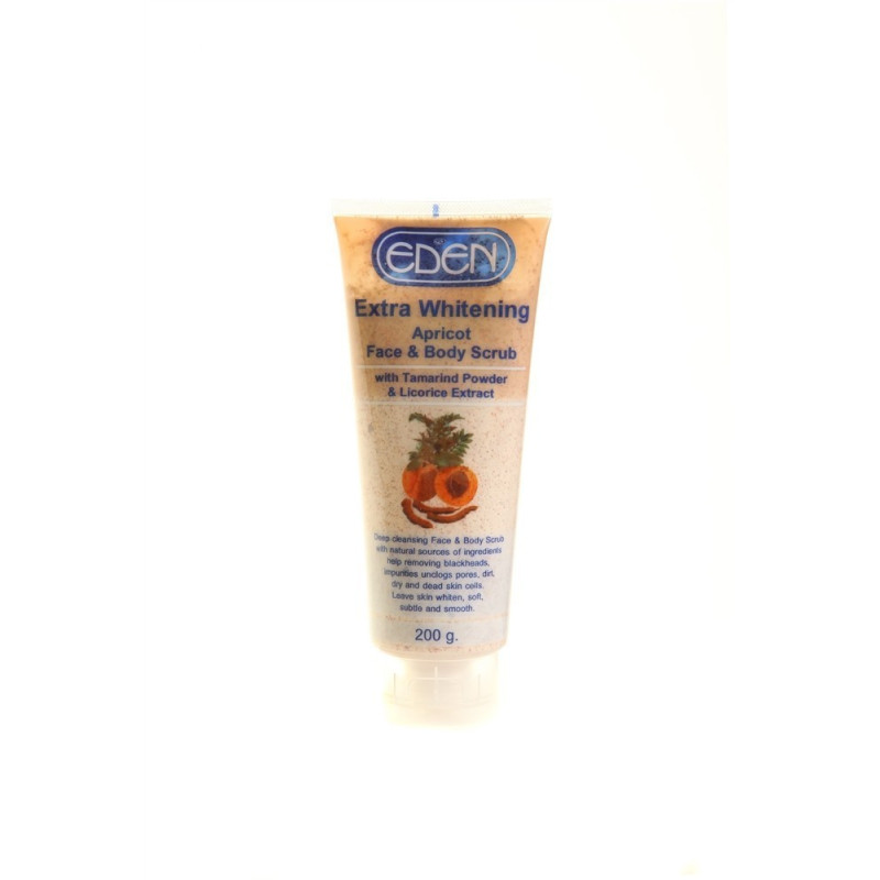 Eden Extra Whitening Apricot Face & Body Scrub 200g