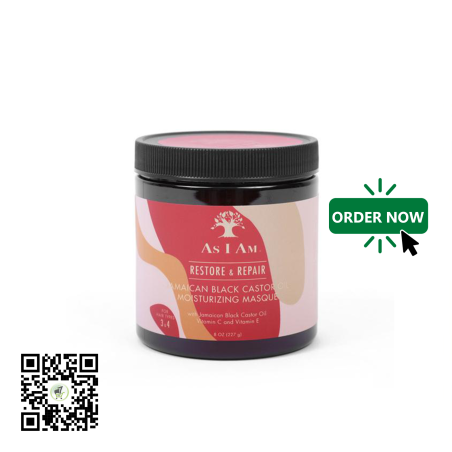 As I Am Restore & Repair Jamaican Black Castor Oil Moisturizing Masque 8oz