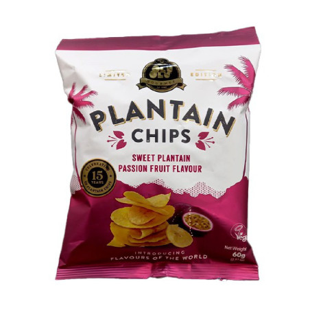 Olu Olu Plantain chips (sweet plantain passion fruit flavour) 60g