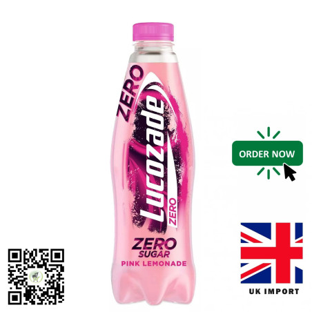 Lucozade Energy Pink Lemonade Zero 380ml Drink (UK Import)