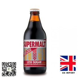 Supermalt LESS SUGAR Bottle 330 ml - UK Import Non-Alcoholic