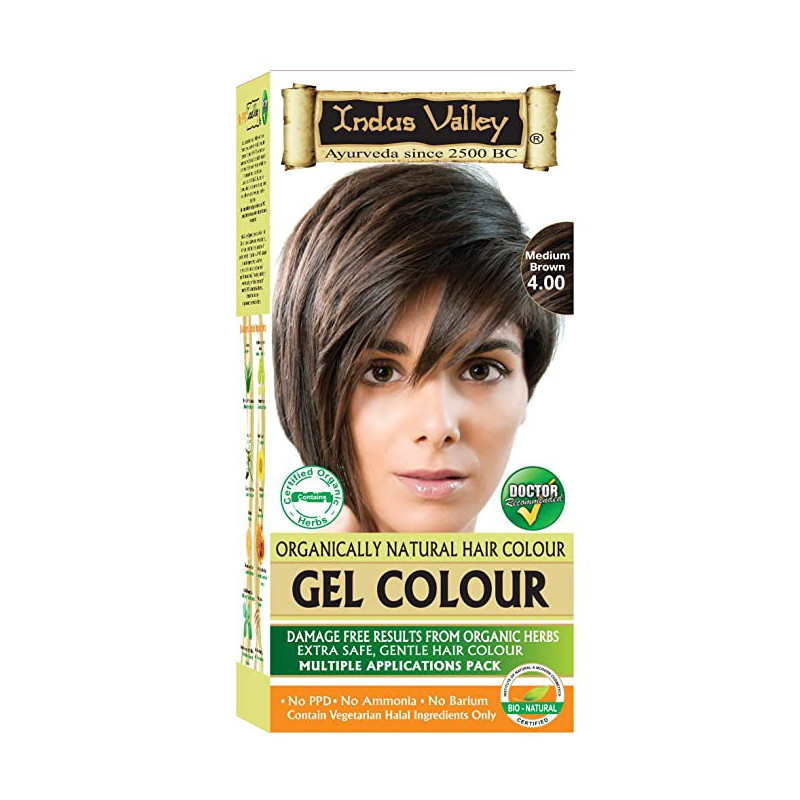 Organically Natural Gel Hair colour Medium Brown