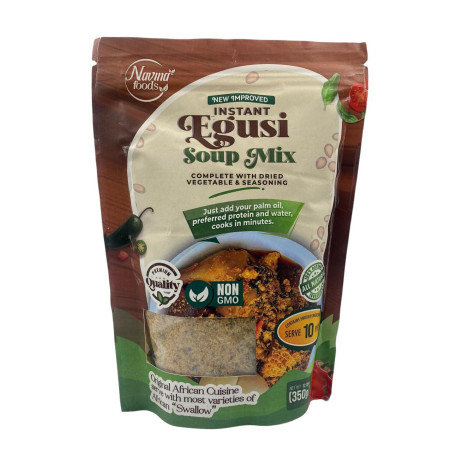 Instant Egusi Soup Mix [Complete With Dred Vegetable &Seasoning] 350g