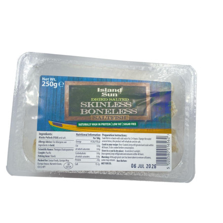 Island Sun Dry Salted Skinless Boneless Saltfish 250g | Delivered UAE