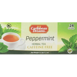 Carribean Dreams All Natural Peppermint Tea 24 tea bags 31.2g