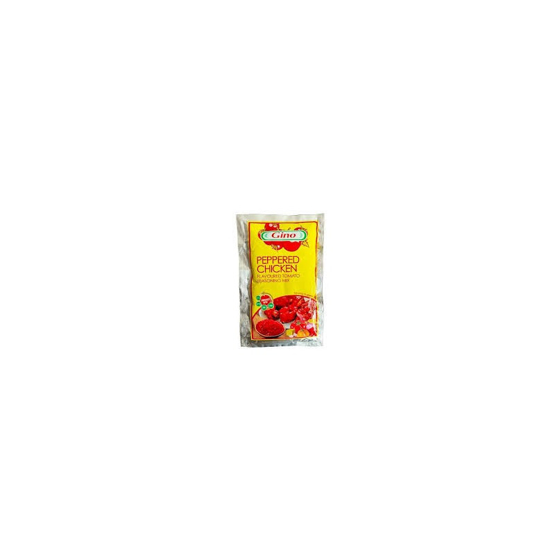 Gino Peppered Chicken Flavoured Tomato Seasoning Mix 50g Gino Peppered Chicken Flavoured Tomato Seasoning Mix 50g
