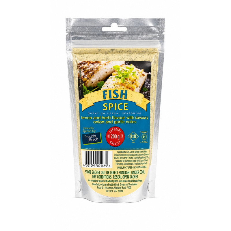 Fish Spice Lemon & Herb Flavour 200g by Fredy Hirsch Fish Spice Lemon & Herb Flavour 200g by Fredy Hirsch