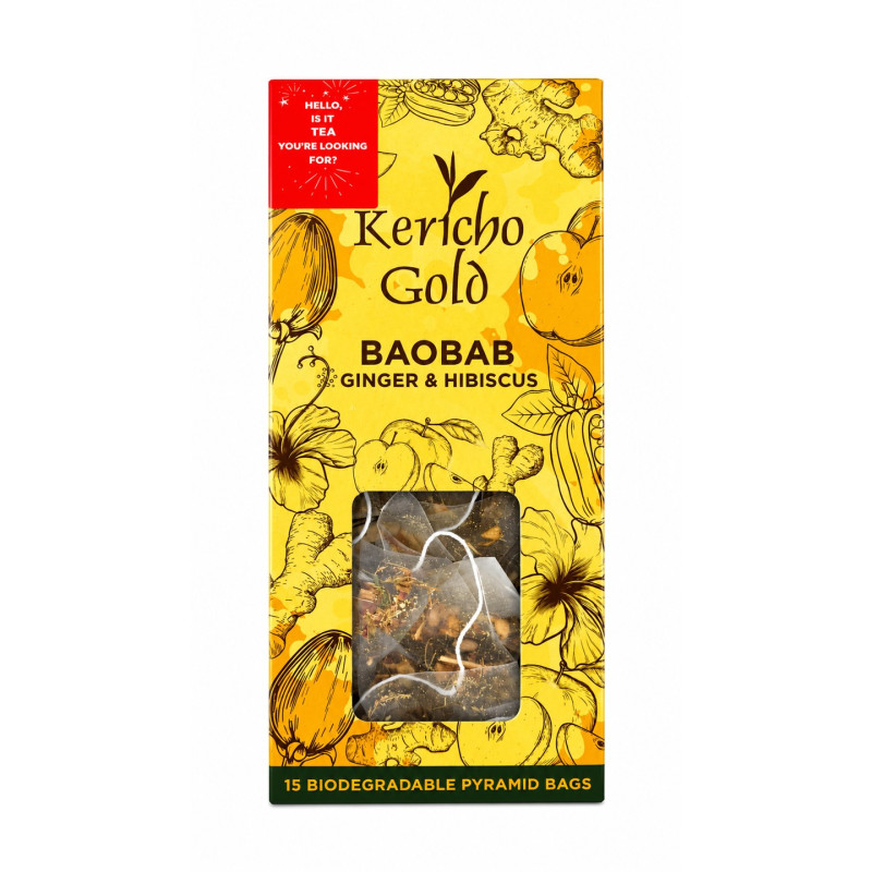 Kericho Gold Baobab Ginger & Hibiscus [15Tea Bags]