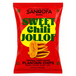 Sankofa Snacks  Sweet Chili Jollof Plantain Chips 50g