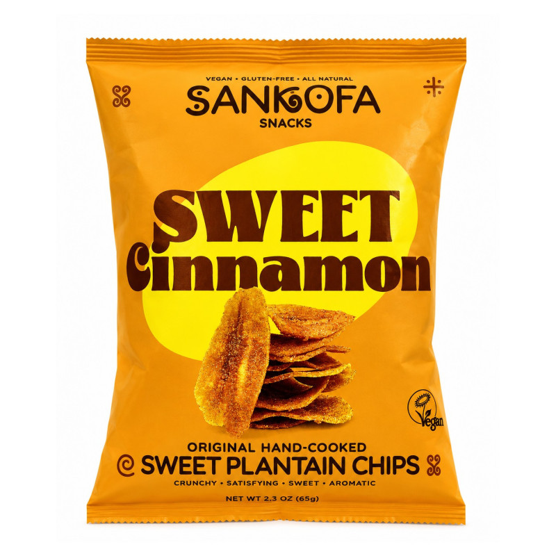 Ignite your taste buds with Sankofa Snacks Sweet Cinnamon Plantain Chips 50g, the ult...