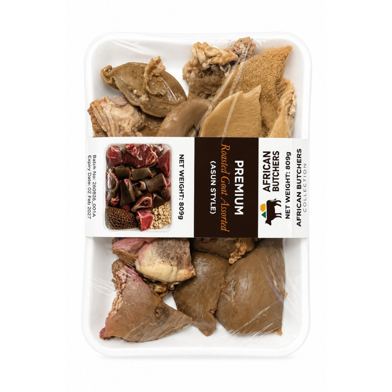 Premium  Roasted Goat Meat Assorted 809g [Asun Stye] By African Butchers - Delivered in Dubai by OJAMEA.COM
