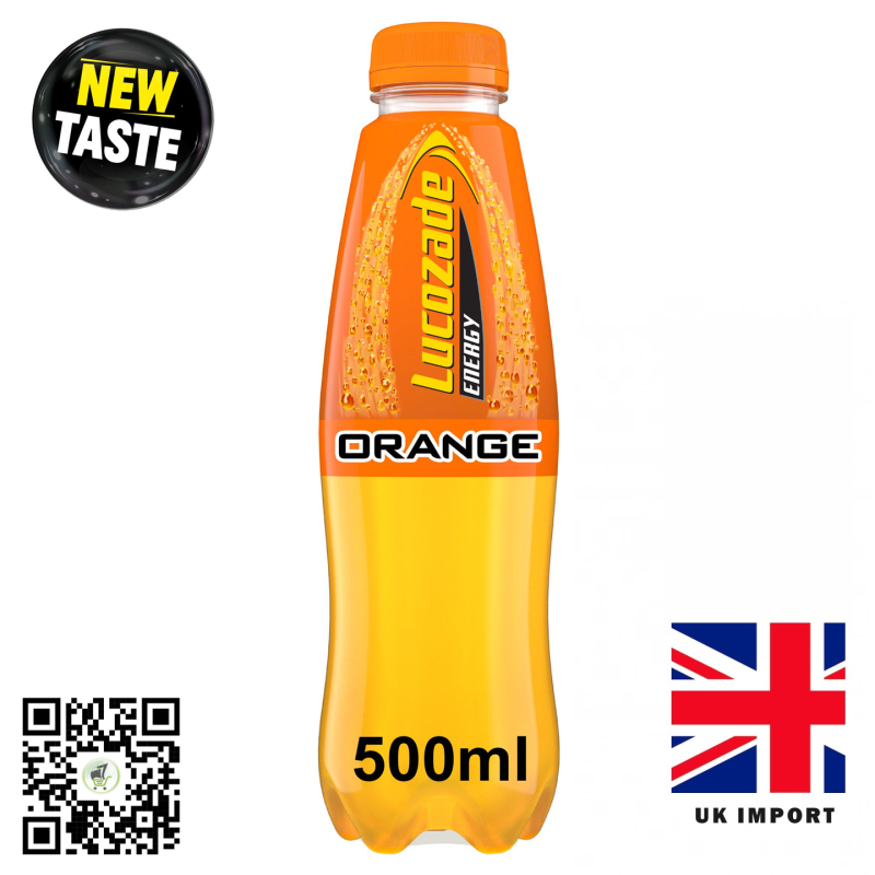 Lucozade Energy Drink Orange  500 ml Regular (UK Import)