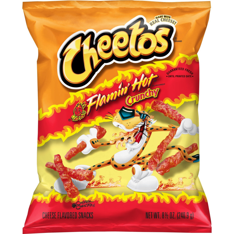 Cheetos flamin hot  crunchie