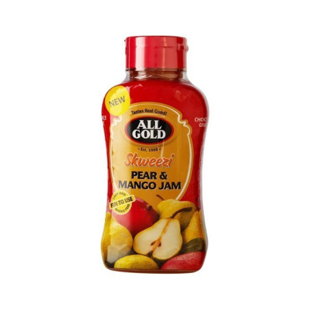 All Gold Jam Skweezi 460g Pear & Mango are made from only the fines...